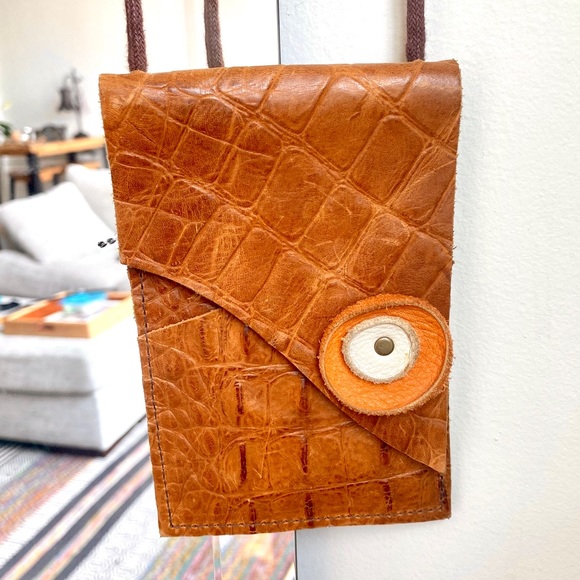 Orange Alligator Skin Mini Purse - Picture 6 of 7